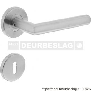 Intersteel 1317 deurkruk Jura op rozet verdekt diameter 55x8 mm met nokken en sleutelrozetten RVS - R26005715 - afbeelding 1