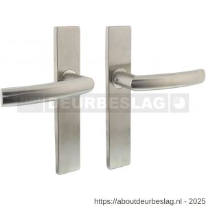 Intersteel Essentials 1327 deurkruk Blok op schild verdekt rechthoekig 219x40 mm met nokken blind RVS EN 1906/4 - R26005736 - afbeelding 1
