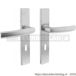 Intersteel 1327 deurkruk Blok op schild verdekt rechthoekig 219x40 mm met nokken sleutelgat 72 mm RVS EN 1906/4 - R26010681 - afbeelding 1