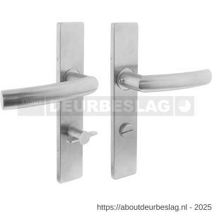 Intersteel 1327 deurkruk Blok op schild verdekt rechthoekig 219x40 mm met nokken WC 72/8 mm RVS EN 1906/4 - R26011211 - afbeelding 1