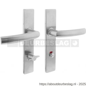 Intersteel 1327 deurkruk Blok op schild verdekt rechthoekig 219x40 mm met nokken WC 78/8 mm RVS EN 1906/4 - R26010814 - afbeelding 1