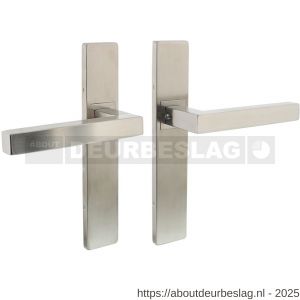 Intersteel Essentials 1337 deurkruk Vierkant op schild verdekt rechthoekig 219x40 mm met nokken blind RVS EN 1906/4 - R26005756 - afbeelding 1