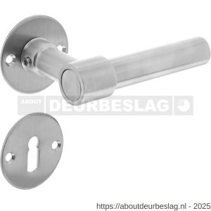 Intersteel 1670 deurkruk L/L recht met rozet diameter 50x2 mm en sleutelrozetten RVS - R26010683 - afbeelding 1
