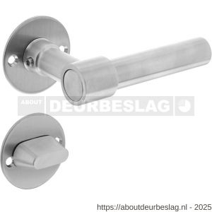 Intersteel 1670 deurkruk L/L recht met rozet diameter 50x2 mm en WC-sluiting met stift 8x8 mm RVS - R26010685 - afbeelding 1