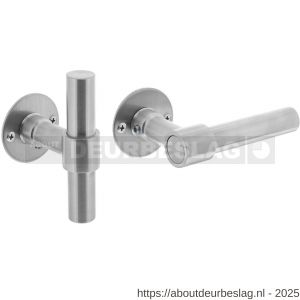 Intersteel Living 1671 deurkruk L/T recht met rozet diameter 50x2 mm RVS - R26008525 - afbeelding 1