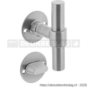 Intersteel 1671 deurkruk L/T recht met rozet diameter 50x2 mm en WC-sluiting met stift 8x8 mm RVS - R26010688 - afbeelding 1