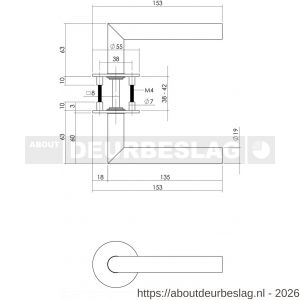 Intersteel Essentials 1840 deurkruk Jura op rozet verdekt met magneet diameter 55x3 mm met nokken RVS - R26007496 - afbeelding 2