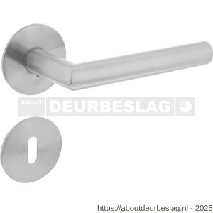 Intersteel 1840 deurkruk Jura op rozet verdekt met magneet diameter 55x3 mm met nokken en sleutelrozetten RVS - R26007059 - afbeelding 1