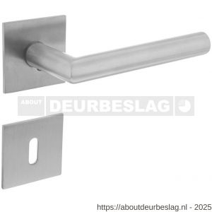 Intersteel 1850 deurkruk Jura op rozet verdekt met magneet 55x55x3 mm met nokken en sleutelrozetten RVS - R26007062 - afbeelding 1