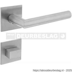 Intersteel 1850 deurkruk Jura op rozet verdekt met magneet 55x55x3 mm met nokken en WC-sluiting met stift 7x7 mm RVS - R26008540 - afbeelding 1