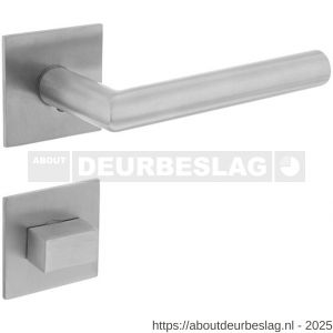 Intersteel 1850 deurkruk Jura op rozet verdekt met magneet 55x55x3 mm met nokken en WC-sluiting met stift 8x8 mm RVS - R26007064 - afbeelding 1