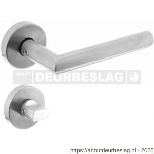 Intersteel 1951 deurkruk Jura met rozet verdekt ATP diameter 51x10 mm met nokken en WC-sluiting met stift 8x8 mm RVS - R26005808 - afbeelding 1
