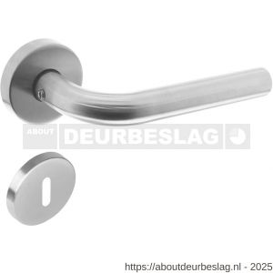 Intersteel 1952 deurkruk Recht met rozet verdekt ATP diameter 51x10 mm met nokken en sleutelrozetten RVS - R26005809 - afbeelding 1