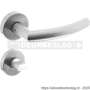 Intersteel 1953 deurkruk Half rond-90 graden met rozet verdekt ATP diameter 51x10 mm met nokken en WC-sluiting met stift 8x8 mm RVS - R26005819 - afbeelding 1