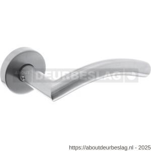 Intersteel Living 1954 deurkruk Lisa-90 graden met rozet verdekt ATP diameter 51x10 mm met nokken RVS - R26007067 - afbeelding 1