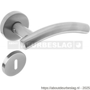 Intersteel 1955 deurkruk Gebogen met rozet verdekt ATP diameter 51x10 mm met nokken en sleutelrozetten RVS - R26005826 - afbeelding 1
