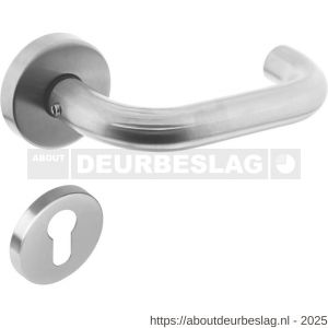 Intersteel 1956 deurkruk Rond met rozet verdekt ATP diameter 51x10 mm met nokken en cilinderrozetten RVS - R26005833 - afbeelding 1