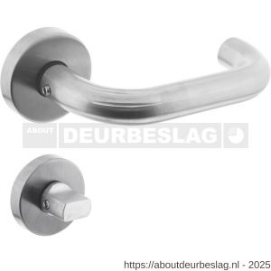 Intersteel 1956 deurkruk Rond met rozet verdekt ATP diameter 51x10 mm met nokken en WC-sluiting met stift 8x8 mm RVS - R26005837 - afbeelding 1