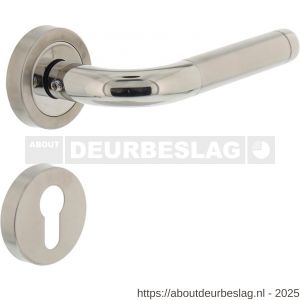 Intersteel 1958 deurkruk Agatha met rozet verdekt ATP diameter 51x10 mm met nokken en cilinderrozetten RVS - R26005842 - afbeelding 1