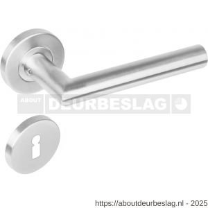Intersteel 1961 deurkruk Niesen op rozet verdekt diameter 53x8 mm met nokken en sleutelrozetten RVS - R26010461 - afbeelding 1