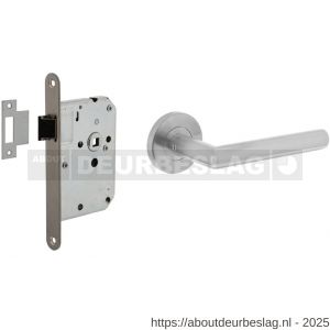 Intersteel Essentials 2100 deurkrukset bestaand uit loopslot voorplaat RVS met deurkrukgarnituur Hoek 90 graden op rozet RVS - R26010038 - afbeelding 1