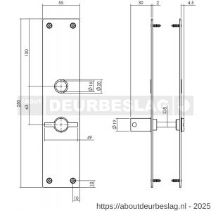 Intersteel 2688 schild renovatie rechthoekig 250x55x2 mm WC63/8 mm RVS - R26005858 - afbeelding 2