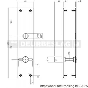 Intersteel 2688 schild renovatie rechthoekig 250x55x2 mm WC78/8 mm RVS - R26005859 - afbeelding 2
