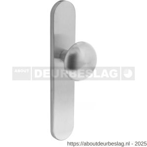 Intersteel 2697 knopschild ovaal verdekt 220x42x8 mm met nokken en vaste knop Paddenstoel blind RVS - R26003299 - afbeelding 1