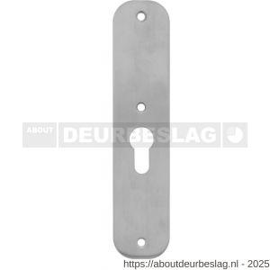Intersteel 2698 schild plat afgerond 190x42x2 mm profielcilindergat 55 mm RVS - R26002909 - afbeelding 1