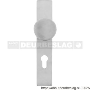 Intersteel 2754 knopschild rechthoekig verdekt 219x41x8 mm met nokken en vaste knop plat profielcilindergat 72 mm EN 1906/4 RVS - R26005868 - afbeelding 1