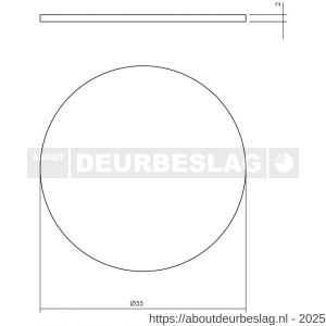 Intersteel 3403 afdekrozet zelfklevend diameter 55x2 mm RVS - R26006852 - afbeelding 2