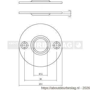 Intersteel 3409 rozetten diameter 50x2 mm RVS - R26002486 - afbeelding 2
