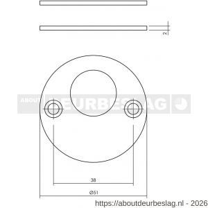 Intersteel 3409 rondcilinderrozetten diameter 50x2 mm RVS - R26011357 - afbeelding 2