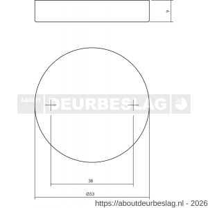 Intersteel Living 3410 afdekrozet verdekt diameter 53x9 mm RVS - R26002287 - afbeelding 2