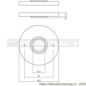Intersteel 3413 rozetten verdekt diameter 53x5 mm RVS - R26002490 - afbeelding 2