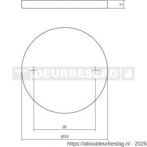 Intersteel Living 3413 afdekrozet verdekt diameter 53x5 mm RVS - R26002288 - afbeelding 2