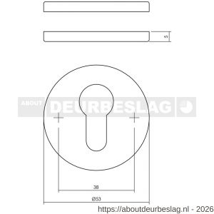 Intersteel Essentials 3413 cilinderrozetten verdekt diameter 53x5 mm RVS - R26011084 - afbeelding 2