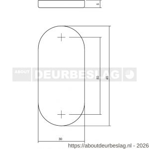 Intersteel Living 3418 afdekrozet verdekt ovaal 65x30x5 mm RVS - R26002290 - afbeelding 2