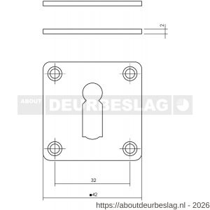 Intersteel Essentials 3419 sleutelrozetten 42x42x2 mm RVS - R26011089 - afbeelding 2