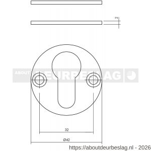 Intersteel Essentials 3421 cilinderrozetten diameter 42x2 mm RVS - R26011092 - afbeelding 2