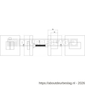 Intersteel 3510 WC-sluiting verdekt 53x53x8 mm met nokken en stift 5x5 mm RVS - R26002752 - afbeelding 2