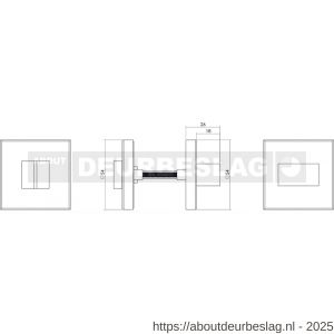 Intersteel 3511 WC-sluiting verdekt 53x53x8 mm zonder venster met nokken en stift 6x6 mm RVS - R26002756 - afbeelding 2