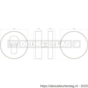 Intersteel 3752 SKG3 veiligheidsrozetten rond diameter 52x12 mm blind-profielcilindergat RVS - R26007699 - afbeelding 2