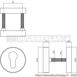 Intersteel Essentials 3752 SKG3 veiligheidsrozetten rond verdekt diameter 52x12 mm profielcilindergat RVS - R26003583 - afbeelding 2