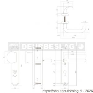 Intersteel Essentials 3783 SKG3 veiligheidsbeslag ovaal 250x50 mm greep-kruk Rond met veerconstructie profielcilindergat 55 mm met kerntrekbeveiliging RVS - R26008585 - afbeelding 2