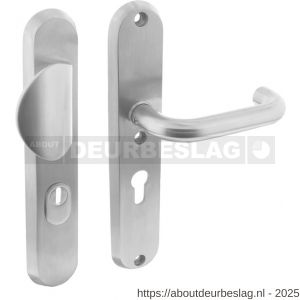Intersteel Essentials 3783 SKG3 veiligheidsbeslag ovaal 250x50 mm greep-kruk Rond met veerconstructie profielcilindergat 55 mm met kerntrekbeveiliging RVS - R26008585 - afbeelding 1