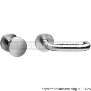 Intersteel 3937 knop-kruk garnituur rechts Rond op rozet verdekt diameter 55x8 mm en cilinderrozetten RVS - R26000646 - afbeelding 1