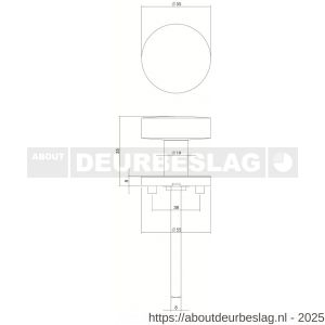Intersteel 3945 knop centrisch vast op rozet EN 1906/4 - R26006040 - afbeelding 2