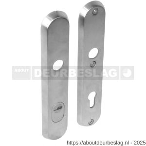 Intersteel 3961 SKG3 veiligheidsschilden ovaal 250x50 mm profielcilindergat 92 mm met kerntrekbeveiliging RVS - R26006049 - afbeelding 1