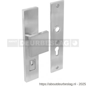Intersteel 3962 SKG3 veiligheidsschilden rechthoekig 250x50 mm met greep profielcilindergat 92 mm met kerntrekbeveiliging RVS - R26006051 - afbeelding 1